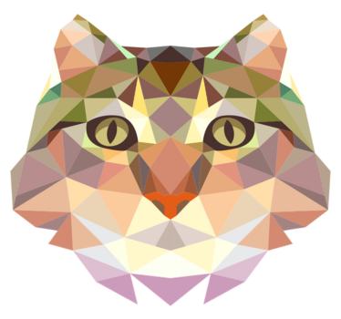 Tapete de vinil em forma de gato geométrico - TenStickers