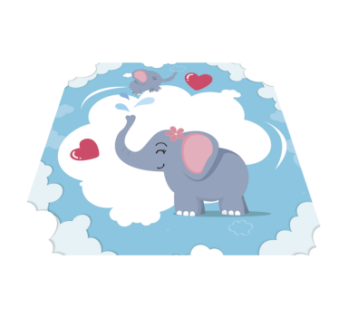 Tapete vinílico para bebés nuvens de elefante adoráveis - TenStickers