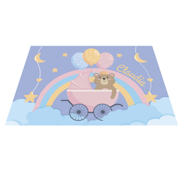 Tapete de vinil para quarto de bebé ursinho - TenStickers