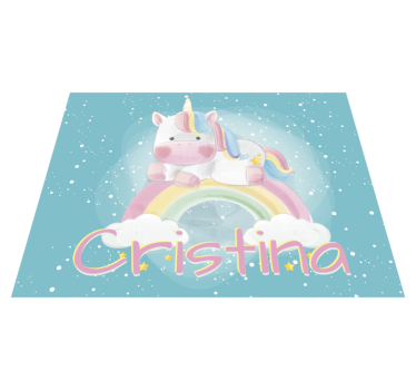 Tapete de vinil para bebés do unicórnio personalizável - TenStickers