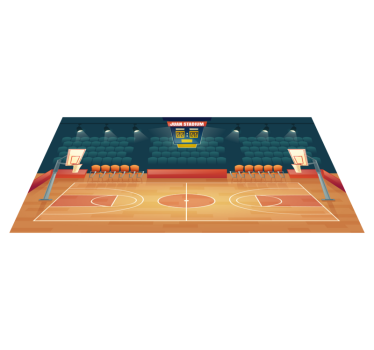 Tapete de vinil campo de basquetebol com nome - TenStickers