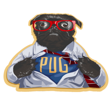 Tapete de vinil retro cão com óculos - TenStickers