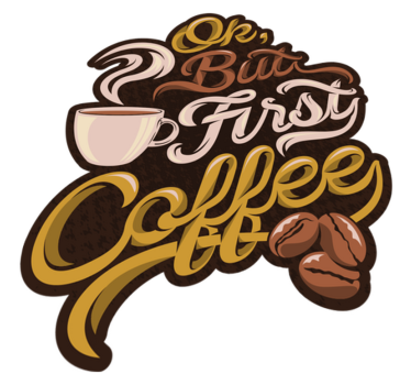 Tapetes de vinil com frases Coffee first - TenStickers