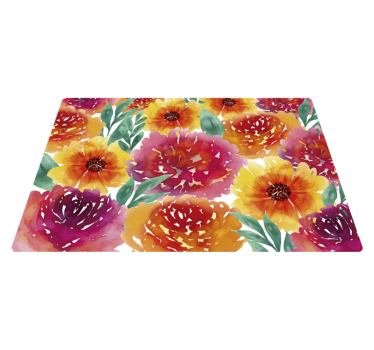 Tapete de vinil vintage flores coloridas vintage - TenStickers