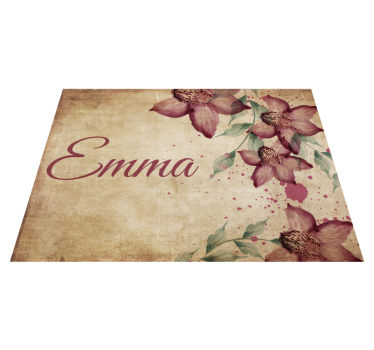 Tapete de vinil vintage personalizado Orquídeas com nome - TenStickers