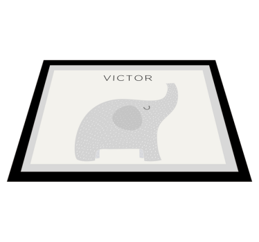 Tapete de vinil infantil elefante personalizável - TenStickers