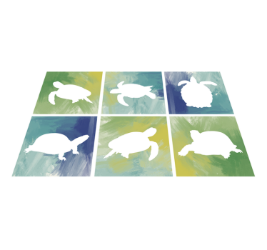 Tapete de vinil de animais tartaruga em silhueta - TenStickers