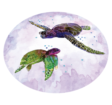Tapete vinílico de animais dupla de tartarugas marinhas - TenStickers