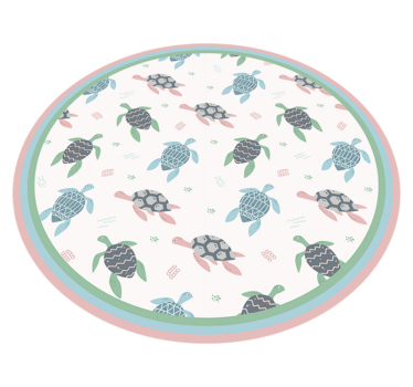 Tapete de vinil infantil de tartarugas de cores suaves - TenStickers