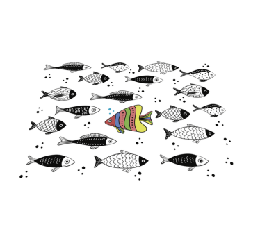 Tapete vinílico de animais padrão de peixe - TenStickers