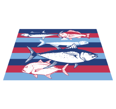 Tapete vinílico de animais ilustração de listra de peixe - TenStickers