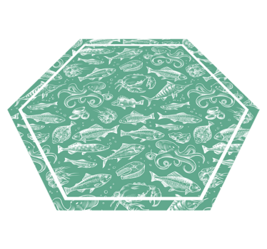 Desenho peixe mão desenhar animal vinil tapete - TenStickers