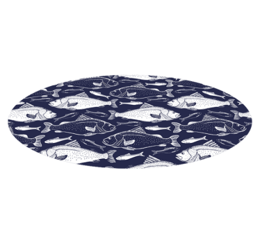 Tapete vinílico de animais padrão de peixe marinho - TenStickers