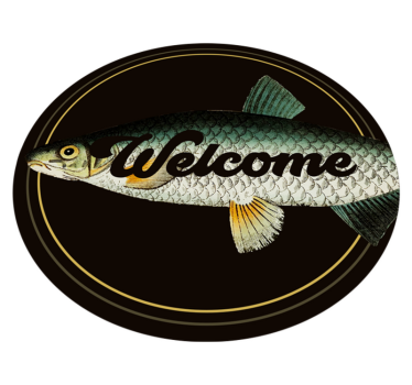 Tapete vinílico de animais entrada de peixes de boas-vindas - TenStickers