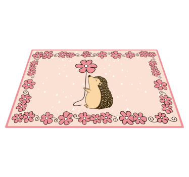 Tapete vinílico para bebés ouriço floral - TenStickers