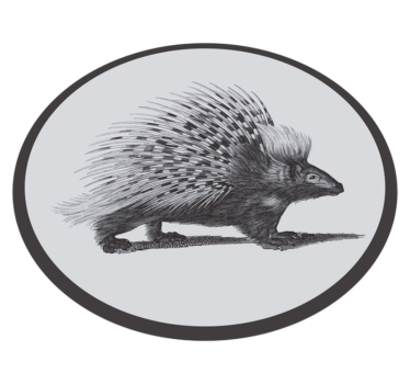 Porco-espinho arte preto e branco animal tapete de vinil - TenStickers
