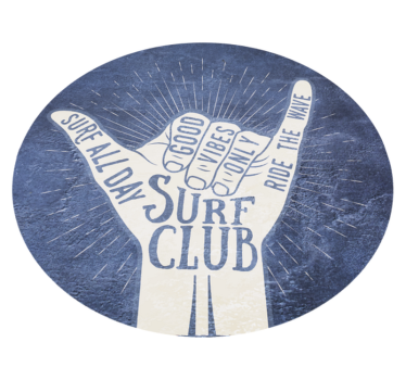 Tapetes de mármore para adolescentes com sinal de shaka original  - TenStickers