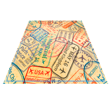 Incrível tapete de selos de viagens vintage - TenStickers