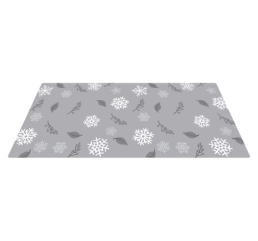 Fundo cinza com flocos de neve tapete de natal - TenStickers