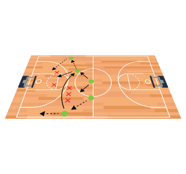 Basquete tática jogo estratégia tapetes adolescentes para quartos - TenStickers