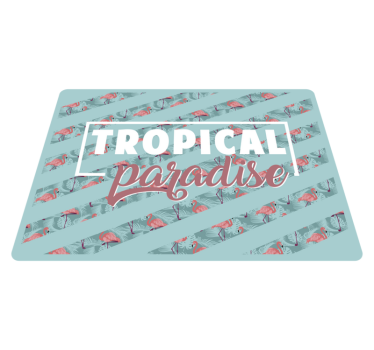 Tapete vinílico de animais texto sobre paraíso tropical - TenStickers