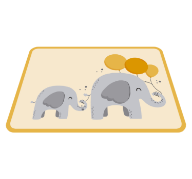 Tapete vinílico para bebés companheiros elefantes - TenStickers