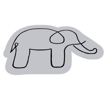 Tapete de vinil desenho elefante tapete animal - TenStickers