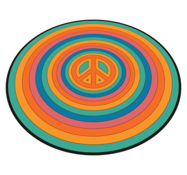 Tapete vinílico juvenil símbolo de paz colorido - TenStickers