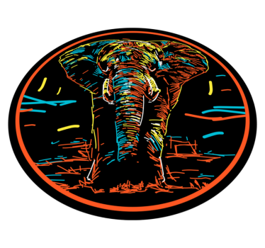 Tapete vinílico de animais silhueta vibrante de safári - TenStickers