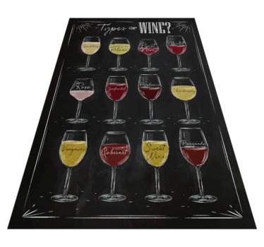 Tipo de vinhos tapetes pretos feitos sob medida - TenStickers