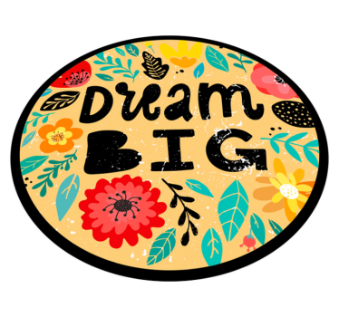 Tapete vinílico frases e textos sonho grande motivo - TenStickers