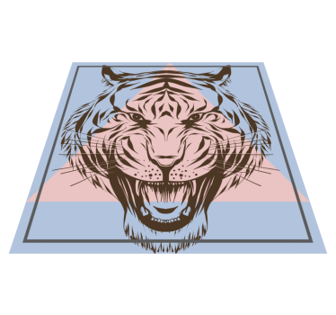 Tapete vinílico de animais retrato estilizado de tigre - TenStickers