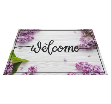 Tapete vinílico frases e textos boas-vindas florais - TenStickers