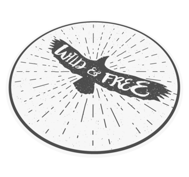 Tapete vinílico frases e textos círculo selvagem e livre - TenStickers