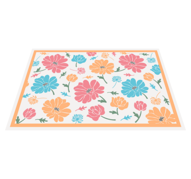 Tapete de vinil com flores coloridas - TenStickers