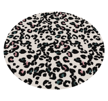 Tapete branco redondo de vinil tapete leopardo com estampa animal - TenStickers