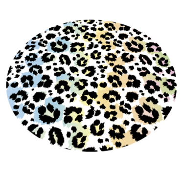 Tapete de vinil redondo de leopardo multicolorido tapete com esta - TenStickers
