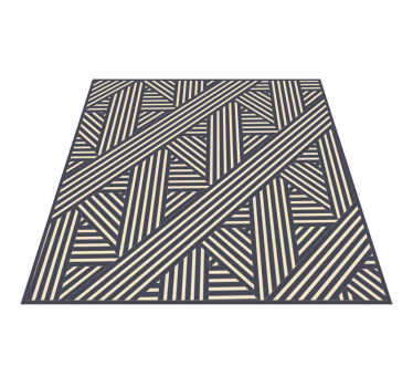 Tapete de vinil listrado azul branco e bege tapete com riscas - TenStickers