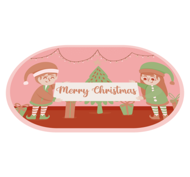 Duendes natal tapete de natal - TenStickers