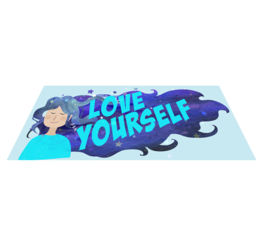 Tapete vinílico frases e textos ame a si mesmo ilustração - TenStickers