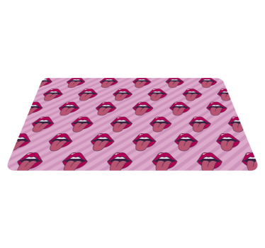 Língua e lábios rosados tapetes de vinil para adolescentes para q - TenStickers
