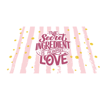 Tapete vinílico frases e textos ingrediente secreto amor - TenStickers