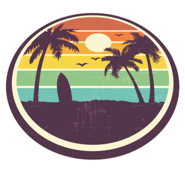 Tapete retro praia retro - TenStickers