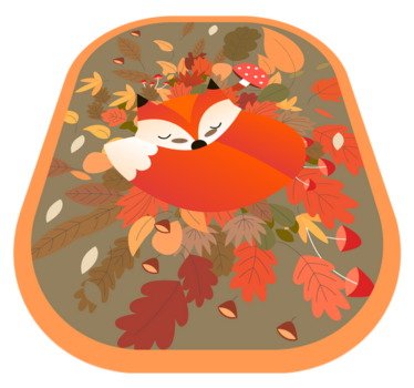Tapete vinílico de animais ilustração de raposa dormindo - TenStickers