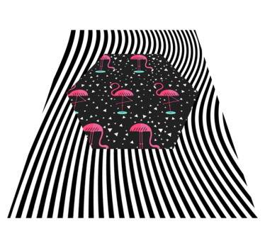 Tapete vinílico de animais hexágono listrado flamingo - TenStickers