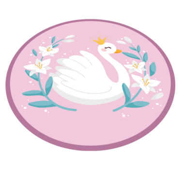 Tapete vinílico para bebés imagens do lago dos cisnes - TenStickers