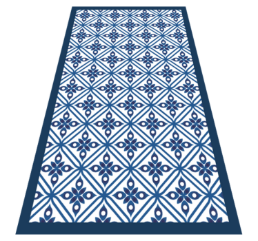 Tapete de azulejo japonês com padrão azul e branco - TenStickers