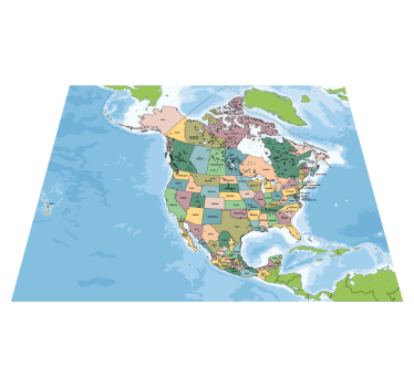 Tapete de mapa de vinil da américa do norte - TenStickers