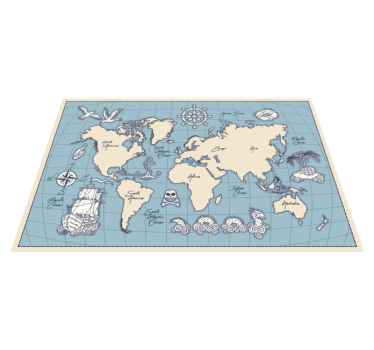 Tapete de mapa do mundo vintage de vinil - TenStickers