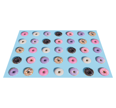 Tapete de sala de jantar com padrão realista de rosquinhas - TenStickers